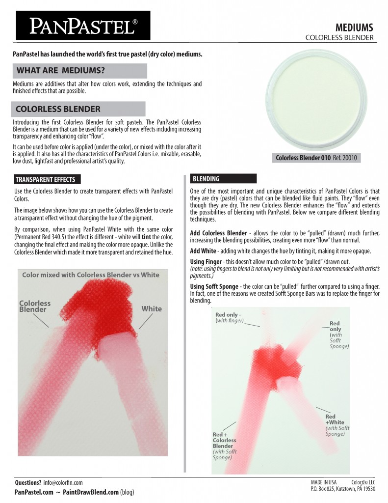 PanPastel Colorless Blender - Info Sheet