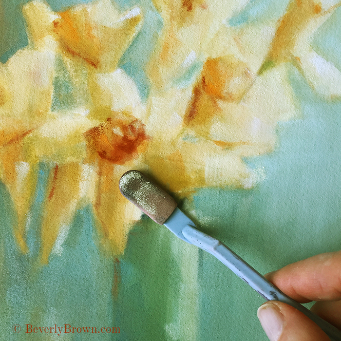 painting-daffodils-panpastel-beverly-brown